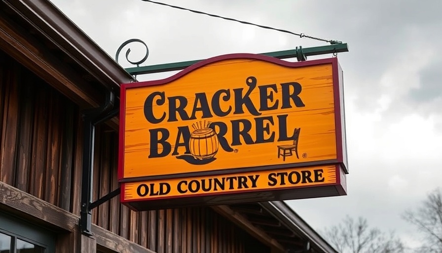 Cracker Barrel Old Country Store sign on building facade.