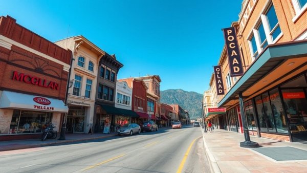 Highland Strip in Memphis showing urban storefronts and clear sky.