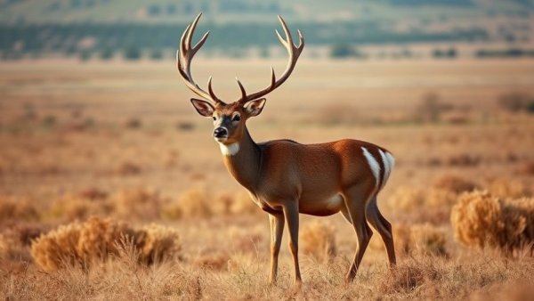 Majestic deer in grass field illustrating trophy deer hunting impact.