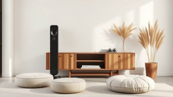 Modern interior featuring smart space heater and elegant decor.