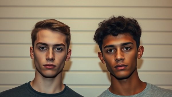 Two young men facing camera, highlighting youth safety and cyber exploitation.