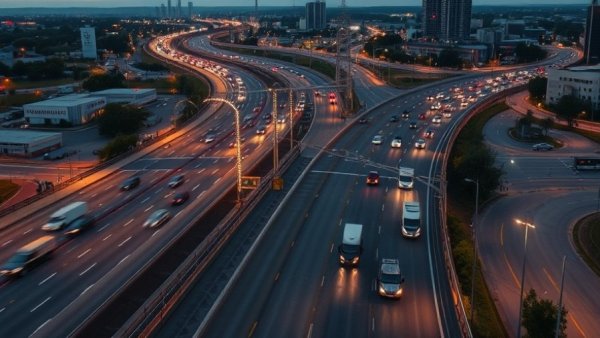 Aerial view of I-240 traffic during the shooting investigation.