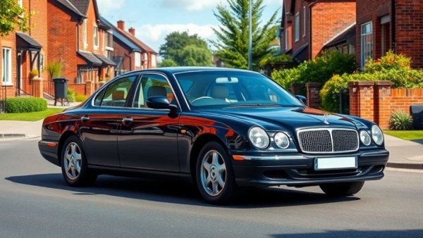 Classic black sedan on suburban street, highlighting car ownership duration for best value.