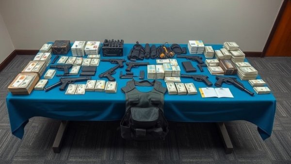 DEA displays cash, guns, drugs in multi-state drug trafficking ring bust.