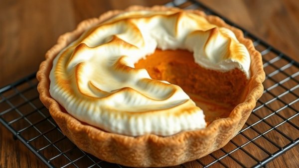 Phillip Ashley Rix's sweet potato pie with meringue topping on cooling rack.