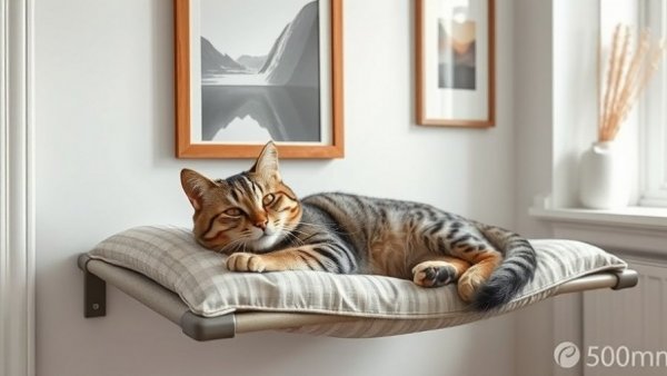 Tabby cat lounging on a wall bed, Holiday Gift Guide 2025 for Cats and Dogs, cozy home decor.