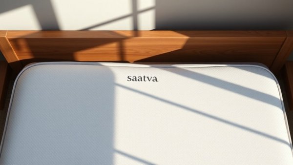 Saatva Graphite Mattress Topper on wooden bed frame.