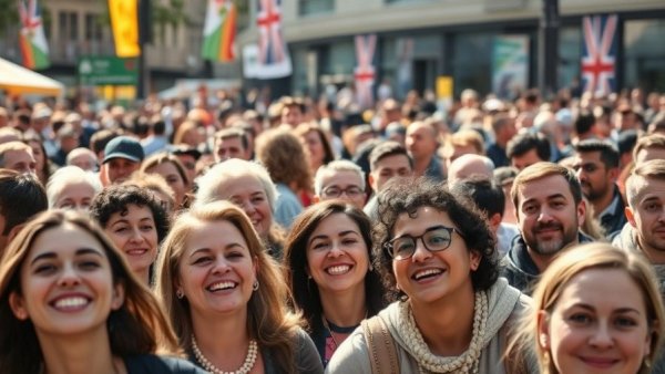 Vibrant crowd at event enjoying 8 Ball Brand Coffee experience.