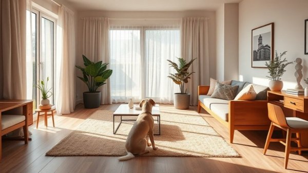 DIY apartment remodeling in a cozy living room with modern decor.