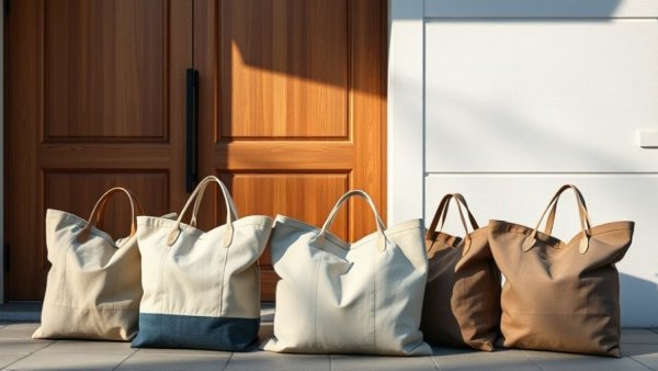 Kazumi Takigawa waxed canvas bags outside modern building.