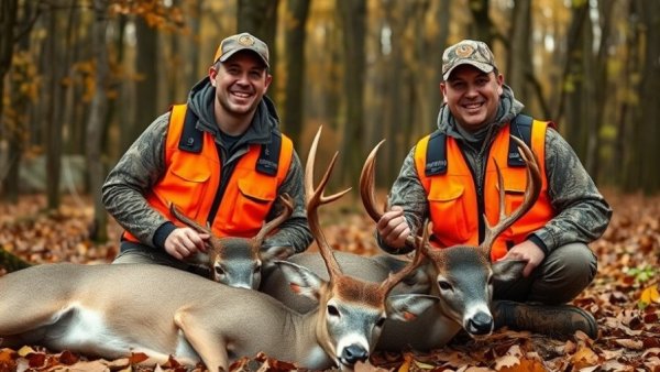 Hunters in Pennsylvania with deer showcasing successful deer hunting.