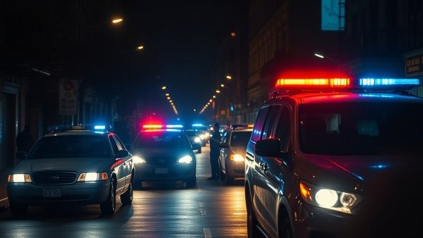 Police investigate crime scene on dimly lit Memphis street.