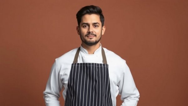 Chef John Bragg in apron with neutral expression, plain background.