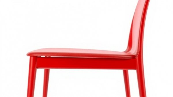 Elegant modern red dining chair, minimalist design.