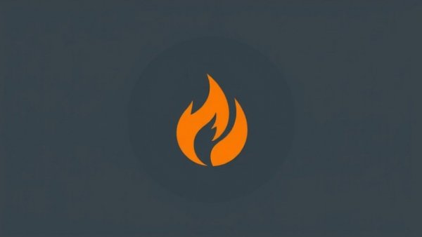 Simple flame icon on gray background.