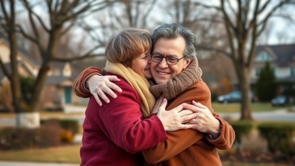 Teacher on Leave After Alleged Student Injury: comforting hug in neighborhood.