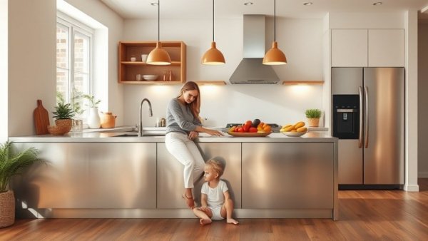 Modern kitchen design in South Tyrol with minimalist decor.