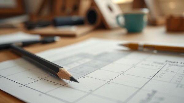 Pencil on graph paper illustrating design planning to maximize plywood utilization.