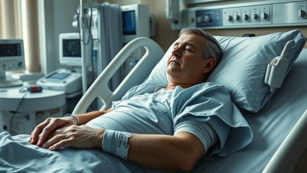 Dog attacks in the MidSouth: individual recovering from injuries in hospital scene.