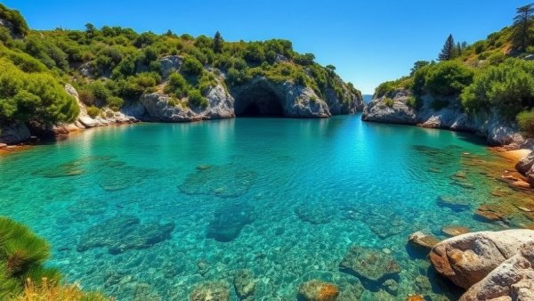 Marseille travel guide: Scenic cove with clear water and cliffs.