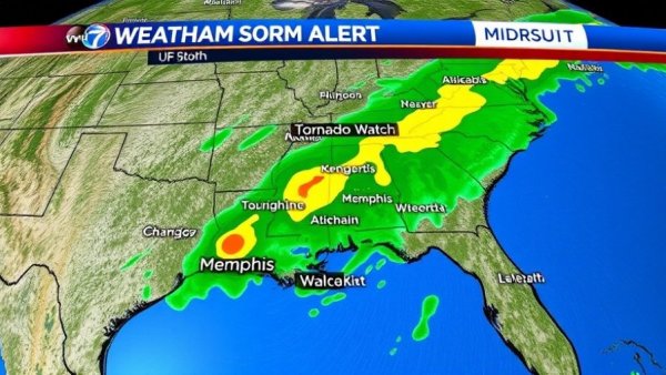 Storm map showing MidSouth severe storms and tornado alerts.