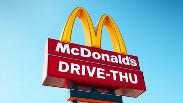 Bright McDonald's drive-thru sign in Collierville.