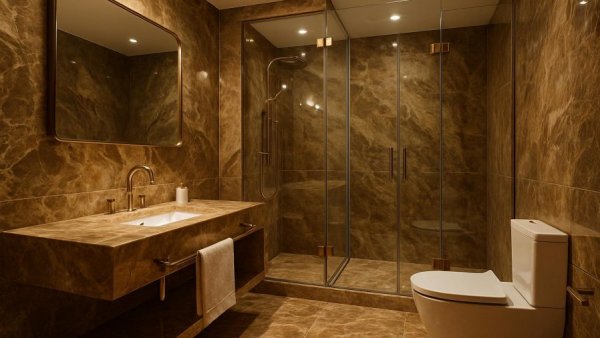 Luxurious marble bathroom design for choosing natural stone.