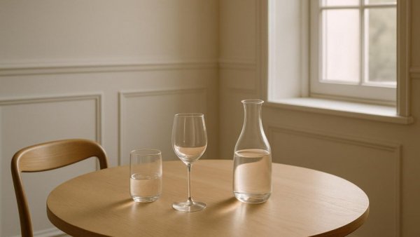 Minimalist tableware scene with glassware in home decor setting