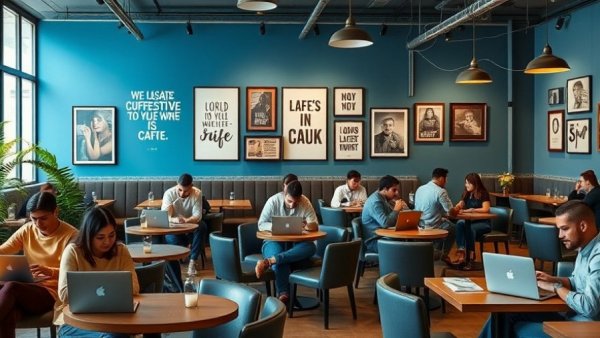 The Front Porch opens in Memphis cafe interior with patrons working.