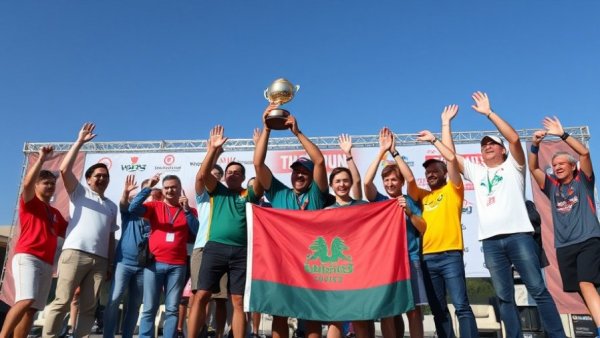 Memphis in May Barbecue Cooking Contest winners celebrating on stage.