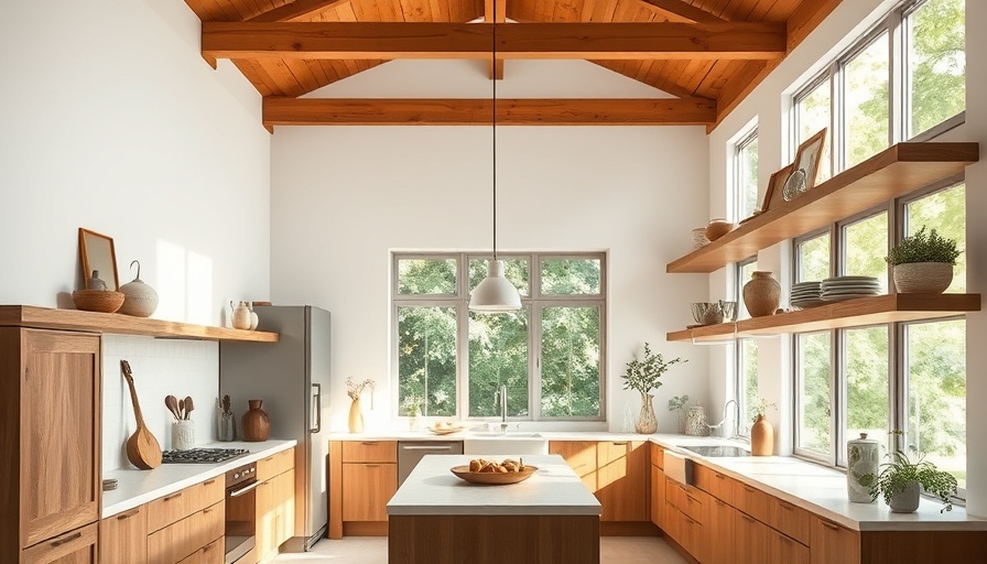 Mid-century modern interior with wooden accents and minimalist design, historical property inspired architect’s career.