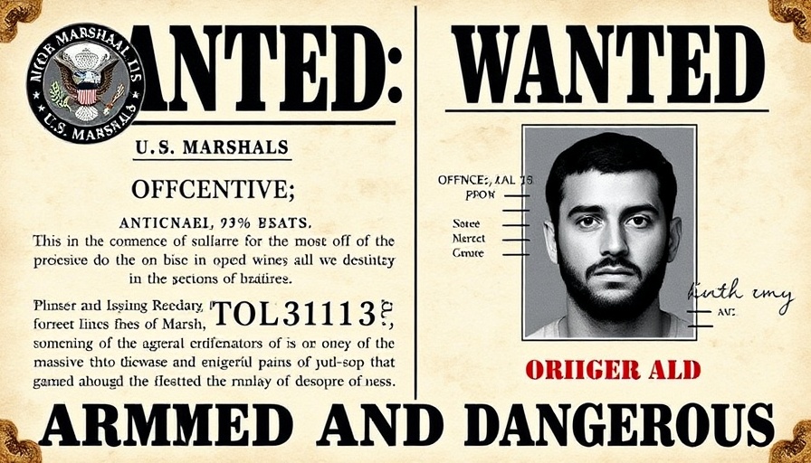 Official wanted poster for fugitive Austin Drummond search.