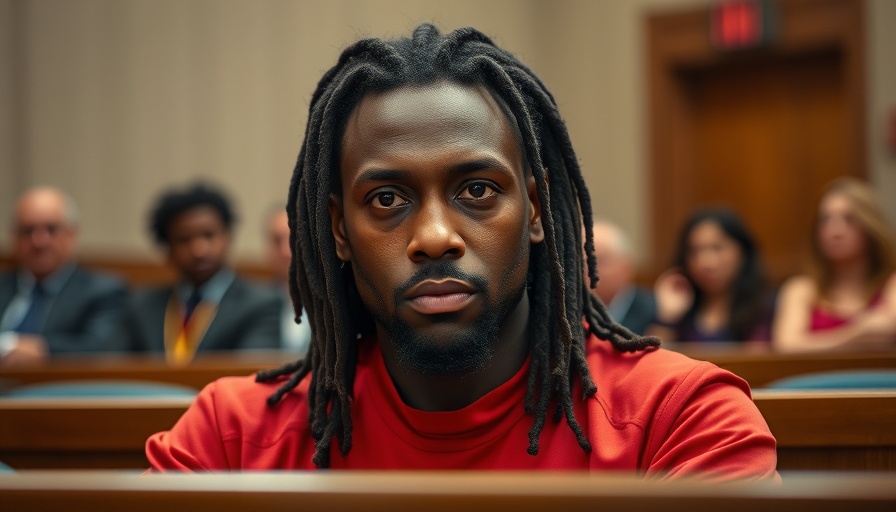 Man with dreadlocks in courtroom during Ezekiel Kelly crime rampage trial.