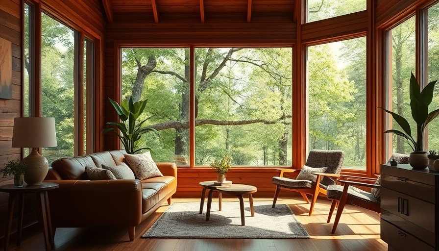 Wood retreat in Topanga Canyon, cozy wooden interior with a view.