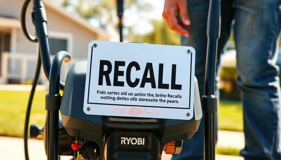 Ryobi Pressure Washer Recall notice with person handling washer.