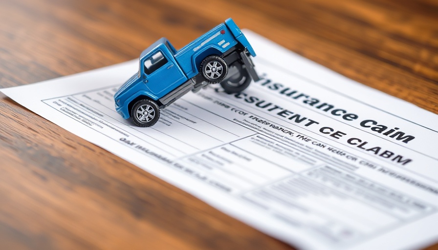 Overturned toy truck on car insurance form symbolizing no-fault insurance.