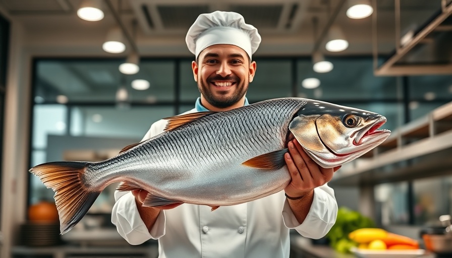Chef holding a large fish, ready to maximize fillets.