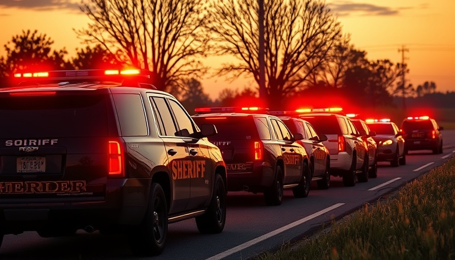 Sheriff vehicles with flashing lights during emergency response, risks of helping others in emergencies.