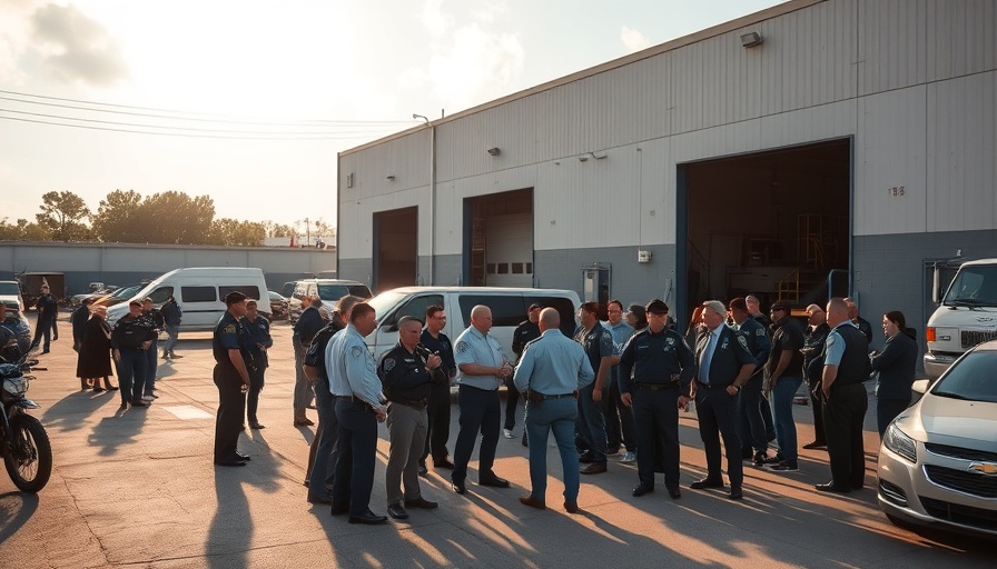 Memphis Safe Task Force gathering outside warehouse.