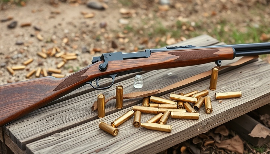 Winchester 30-30 rifle with casings on wooden planks for deer hunting