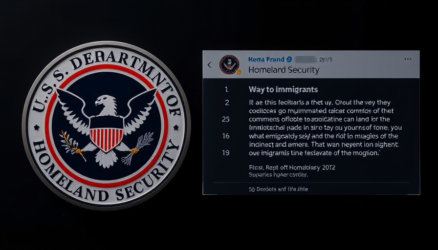 Texas News: Homeland Security seal with online post.