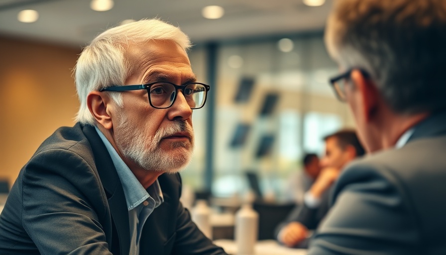 Thoughtful older man in meeting discussing Texas Charter Schools Compliance Issues.