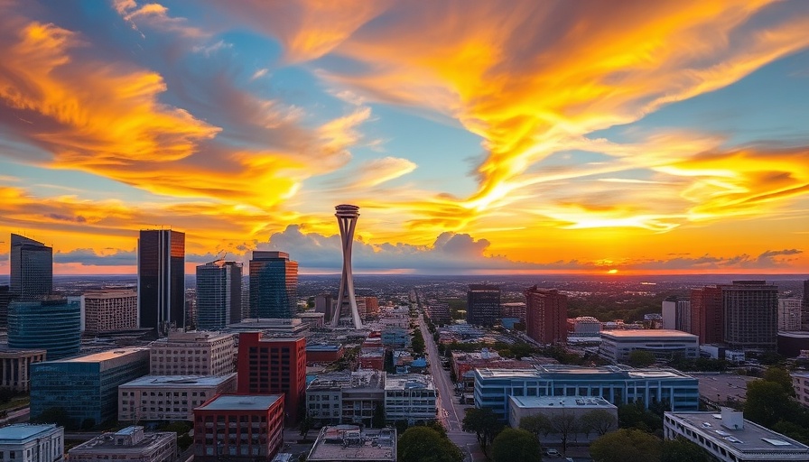 San Antonio News: Vibrant cityscape at sunset.