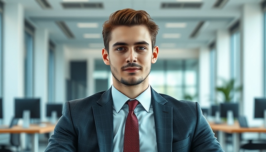 Young man in office discussing AI Healthcare App Dragon Copilot.