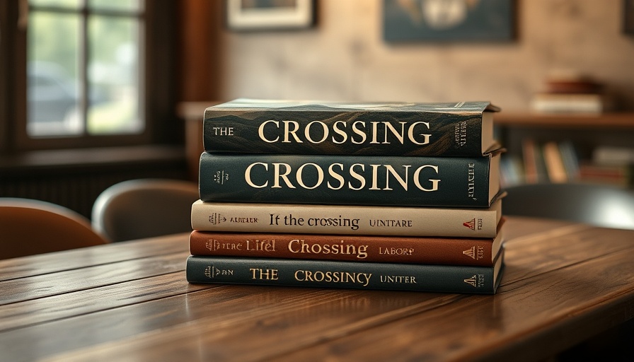 Books titled 'The Crossing' highlighting El Paso as America’s true starting point.