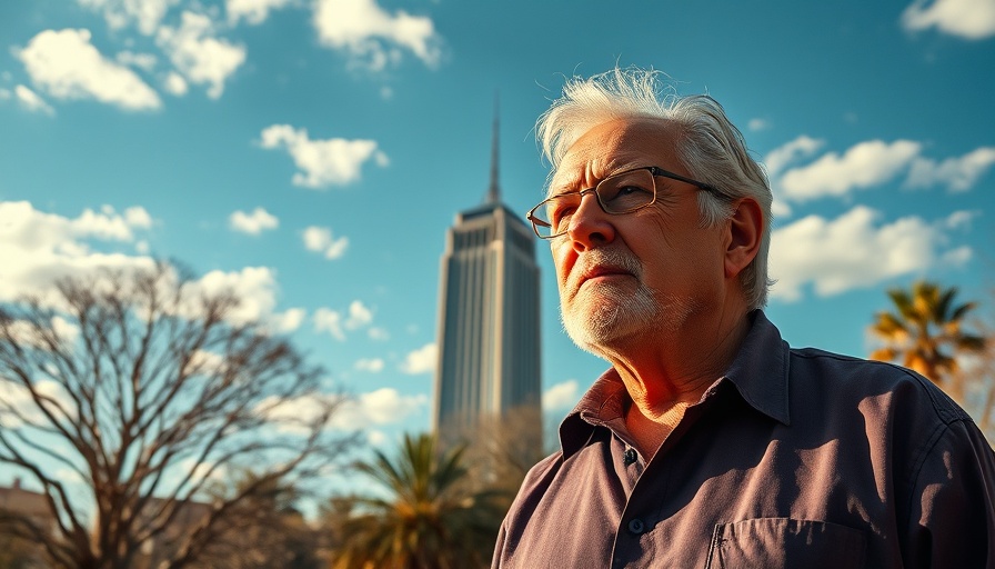 San Antonio News: Thoughtful man in front of Tower of the Americas.