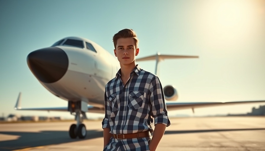 Boeing 727 auction at El Paso airport with man standing beside aircraft.