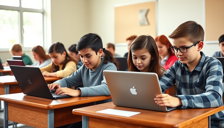 Students engage with digital devices, reflecting Digital Equity Act controversy.