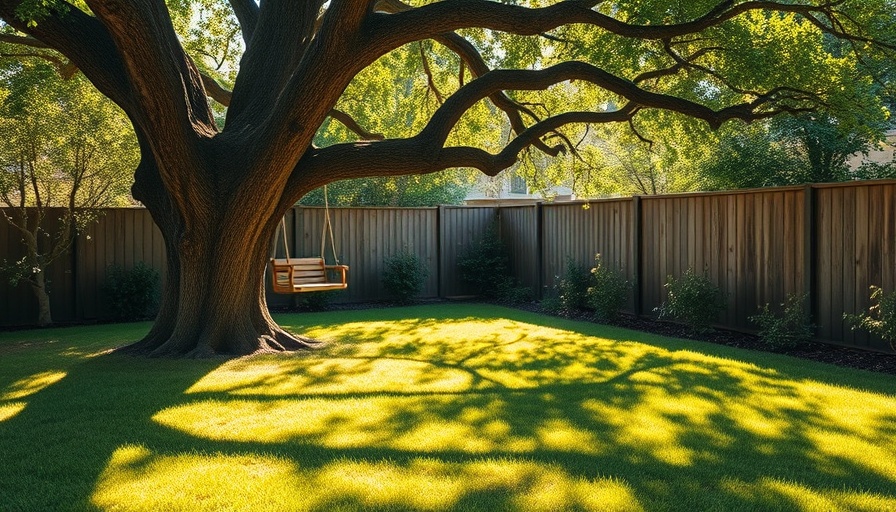 Serene backyard in Houston with a tree swing, part of Houston news.