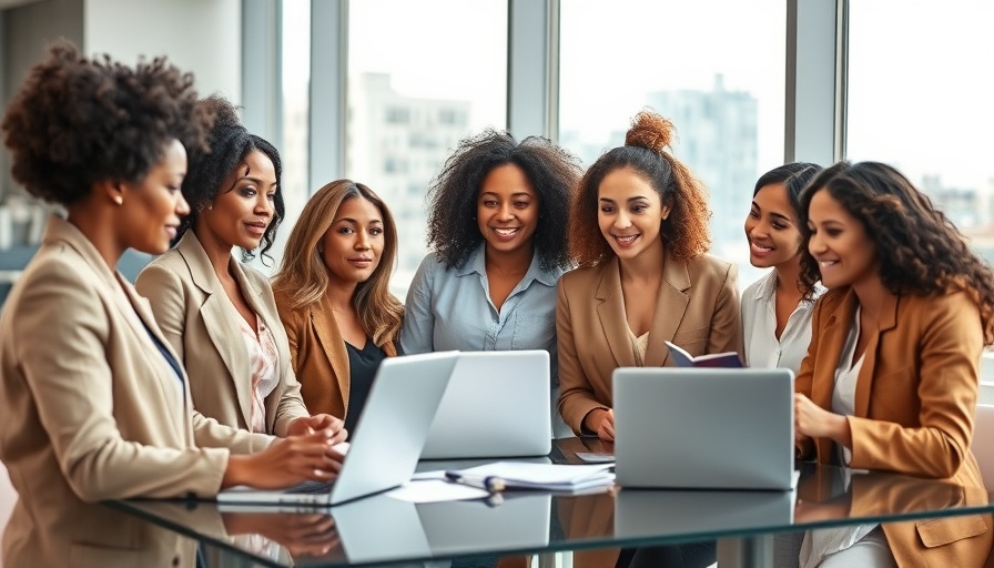 Empowering women entrepreneurs collaborating in a modern office setting.